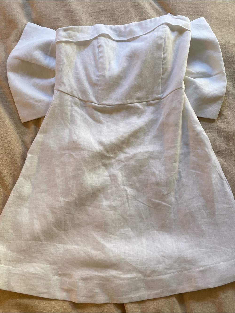 NWT Dissh Aisle White Linen Strapless Dress